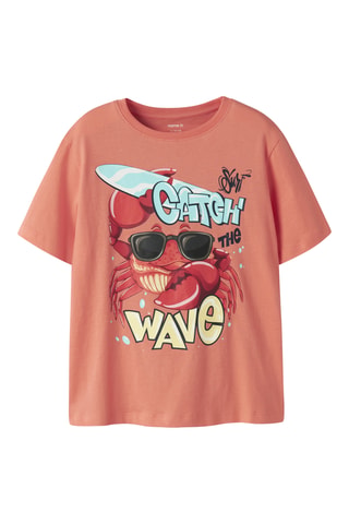 Camiseta de algodón orgánico - Coral - Name It