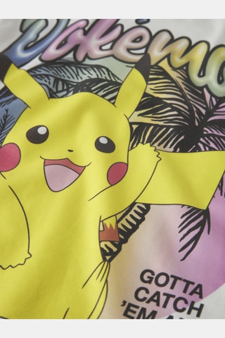 Camiseta de algodón orgánico Pikachu Pokémon - Blanco - Name It