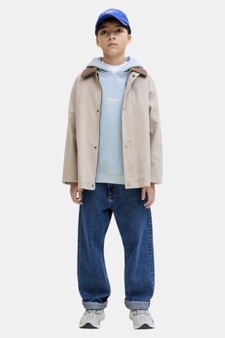 Sudadera de algodón orgánico con capucha - Celeste - Jack&Jones Junior