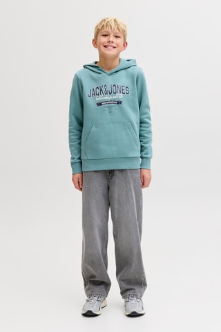 Sudadera de algodón orgánico con capucha -  Verde agua