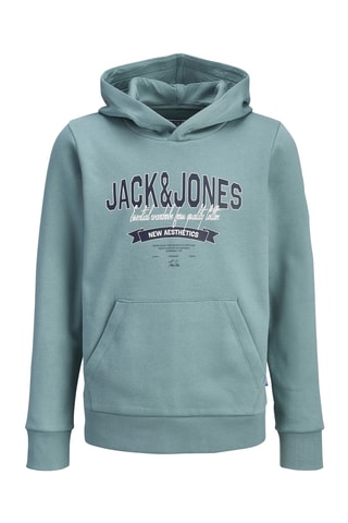 Sudadera de algodón orgánico con capucha -  Verde agua