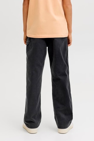 Pantalón wide leg de tiro alto de algodón orgánico - Jack & Jones -  Negro