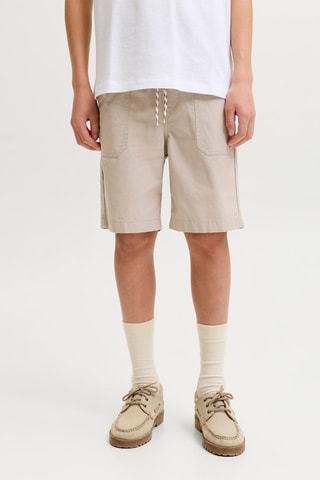 Bermudas regular fit de tiro alto de algodón orgánico - Jack & Jones -  Beige