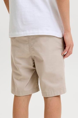 Bermudas regular fit de tiro alto de algodón orgánico - Jack & Jones -  Beige