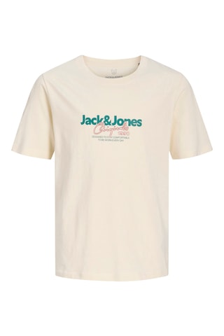 Camiseta regular fit de algodón orgánico - Jack & Jones -  Blanco