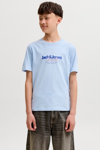 Biologisch Katoenen T-shirt Regular Fit - Jack&Jones -  Hemelsblauw