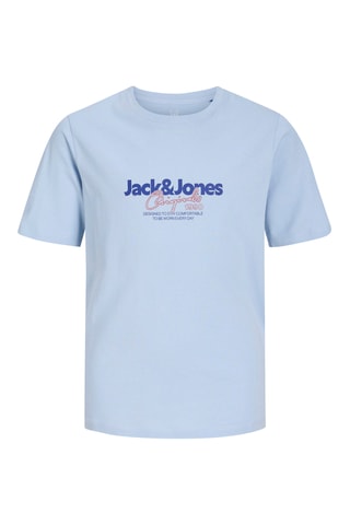 Biologisch Katoenen T-shirt Regular Fit - Jack&Jones -  Hemelsblauw