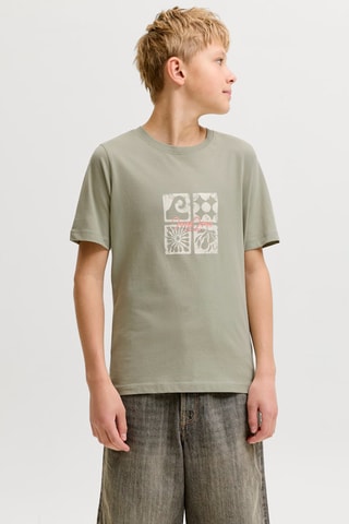 Biologisch Katoenen T-shirt Regular Fit - Jack&Jones -  Kaki