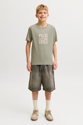 Biologisch Katoenen T-shirt Regular Fit - Jack&Jones -  Kaki