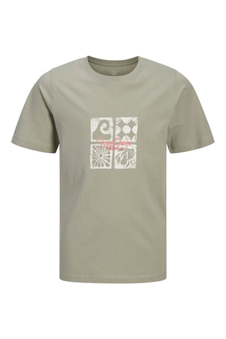 Biologisch Katoenen T-shirt Regular Fit - Jack&Jones -  Kaki