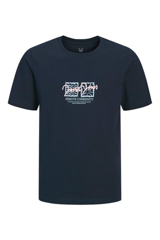 Camiseta regular fit de algodón orgánico - Jack & Jones -  Azul