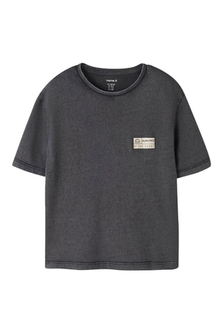 Camiseta regular fit de algodón orgánico -  Negro