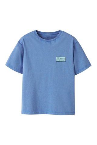 Biologisch Katoenen T-shirt Regular Fit -  Lichtblauw