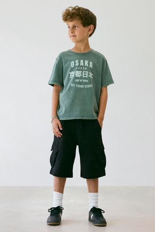 Bermudas de algodón orgánico -  Negro