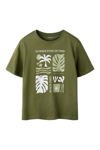 Camiseta regular fit de algodón orgánico -  Verde oliva