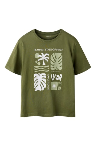 Camiseta regular fit de algodón orgánico -  Verde oliva