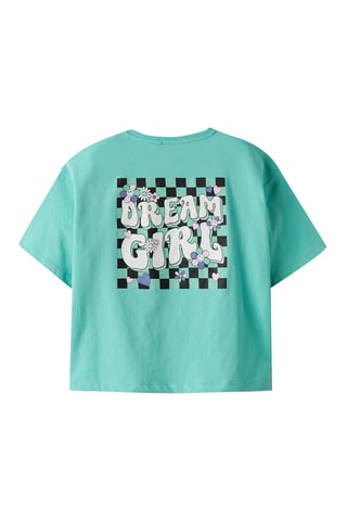 T-shirt loose en coton biologique  -  Turquoise