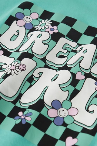 T-shirt loose en coton biologique  -  Turquoise