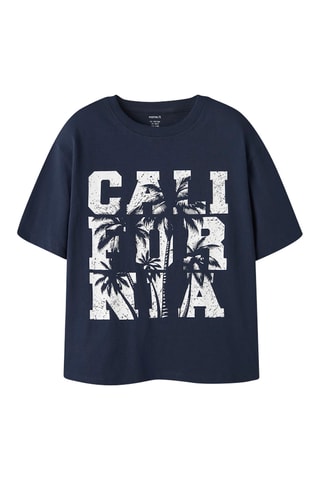 Camiseta relaxed fit de algodón orgánico -  Azul marino