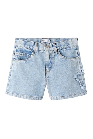 Short mom fit vaquero -  Azul y gris