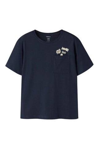 Camiseta regular fit de algodón orgánico - Name It -  Azul marino