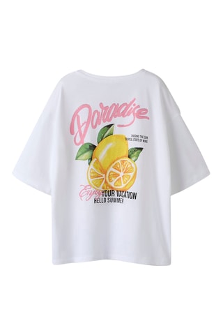 Camiseta relaxed fit de algodón orgánico -  Blanco