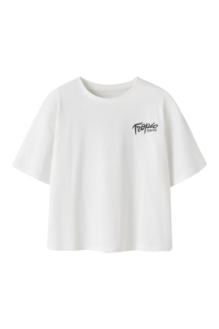 Camiseta relaxed fit de algodón orgánico -  Blanco