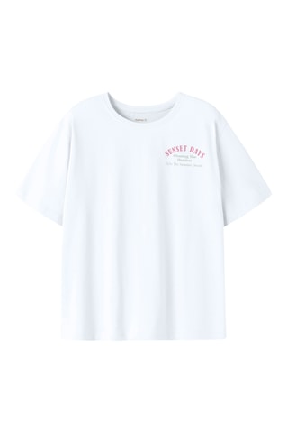 Camiseta regular fit de algodón orgánico - Name It -  Blanco