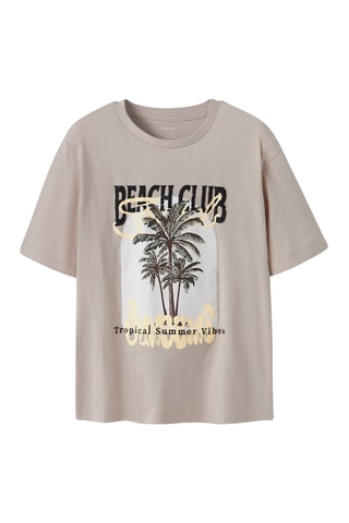 Camiseta regular fit de algodón orgánico -  Gris