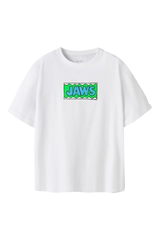 Camiseta regular fit Tiburón -  Blanco