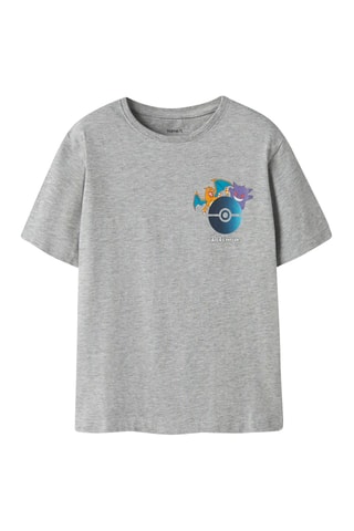 Camiseta regular fit Pokemon -  Gris jaspeado