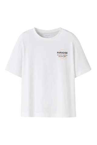 Camiseta regular fit de algodón orgánico -  Blanco