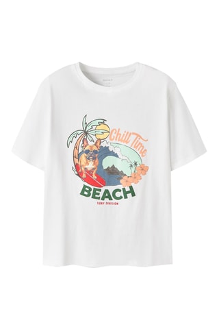 Camiseta regular fit de algodón orgánico -  Blanco