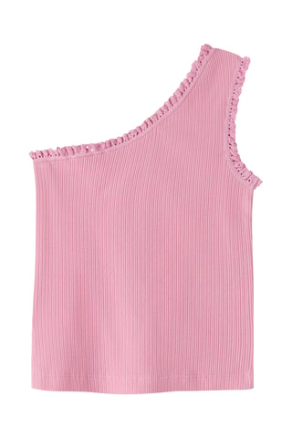Top asimétrico de algodón orgánico -  Rosa