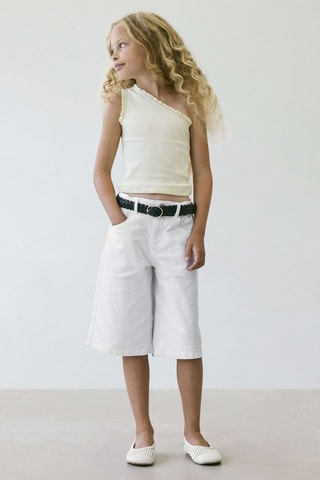 Short baggy de tiro alto -  Blanco