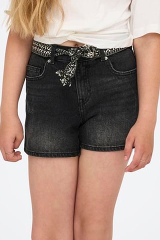 Short vaquero recto -  Negro