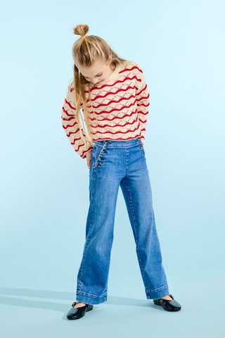 Pantalón wide leg de tiro alto -  Azul cobalto