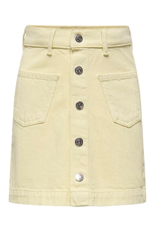 Falda vaquera recta -  Beige