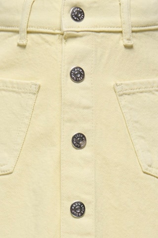 Falda vaquera recta -  Beige