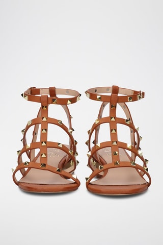 Sandalen met Hak - Bruin en goudkleurig