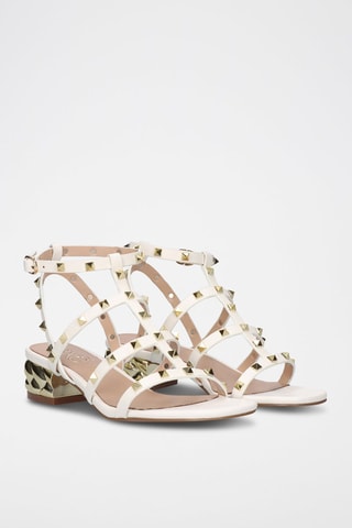 Sandalen met Hak - Wit en goudkleurig