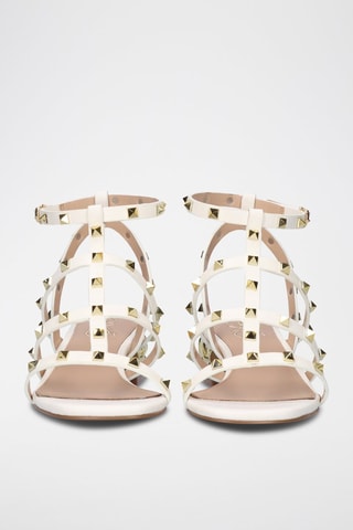 Sandalen met Hak - Wit en goudkleurig