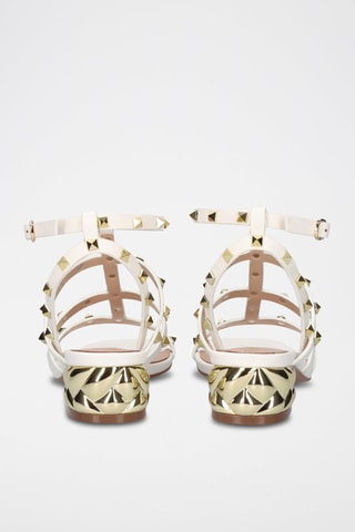 Sandalen met Hak - Wit en goudkleurig