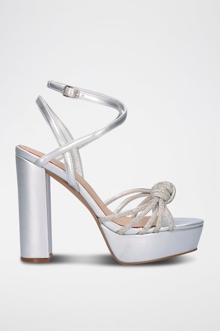 Sandalen met Hak - Zilverkleurig - Zilverkleurig