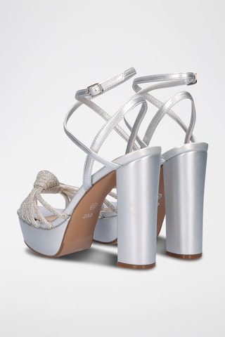 Sandalen met Hak - Zilverkleurig - Zilverkleurig