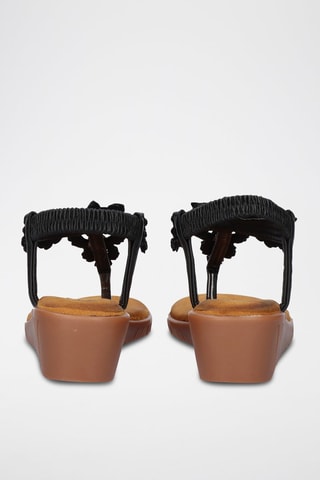 Sandali con zeppa - Nero