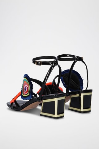 Sandali con tacco in vernice Luisa - Nero