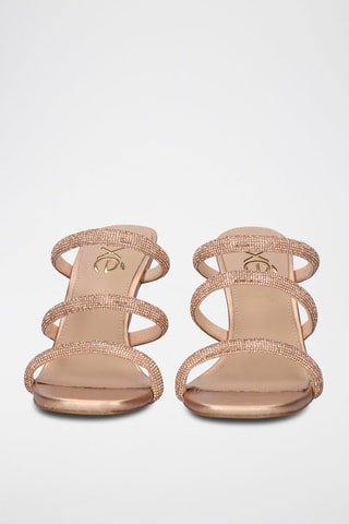 Sandali con tacco - Rosa e dorato