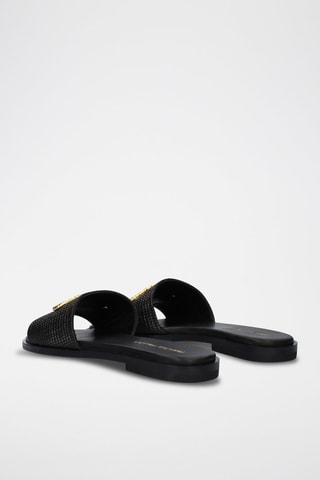 Ciabatte in pelle Lindos - Nero