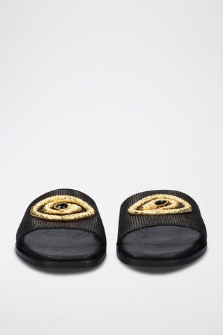 Ciabatte in pelle Lindos - Nero